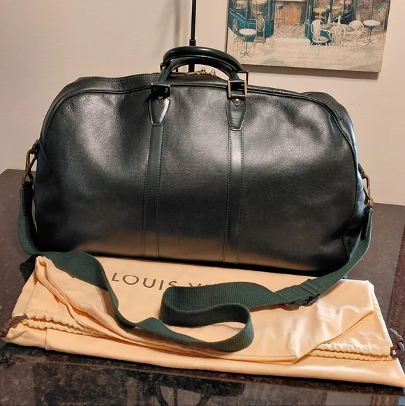 Louis Vuitton Kendall Green Taiga Leather Keepall Travel Bag Duffle VGVC - Picture 2 of 16